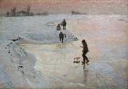 Emile Claus Skaters oil painting reproduction
